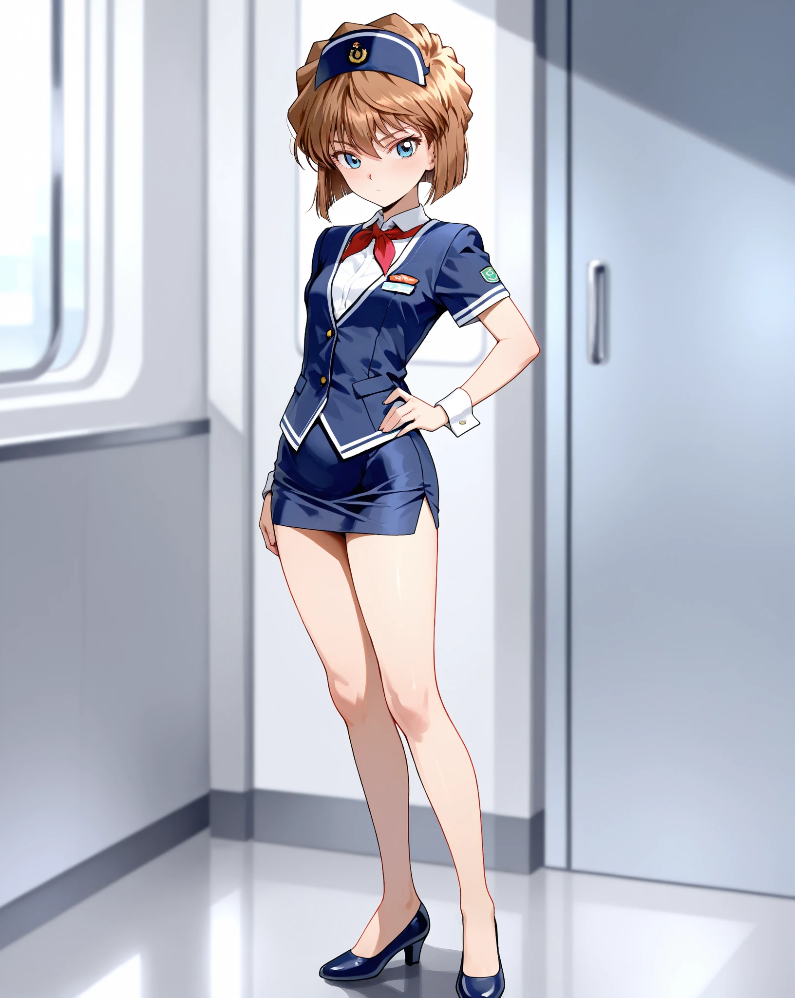masterpiece, Highest quality, 1 Girl, (One body), Very detailed, High resolution, Very detailedCG, First Default, First closing, (First hairstyle:1.5), (Folded ponytail:1.5),30Mature adult woman, Long sleeve, office, red面, smile, (red_Jacket:1.5), whiteのシャツ, Earrings, Ascot, brooch, (red_Pencil Skirt:1.5), (red_lips), whiteい太もも, Huge breasts, (Wide pelvis), (Are standing), (Very large_Lower Body:1.5), (Very thick_feet:1.5), (完全に露出したpanties:1.5), (panties丸見え:1.5), (white_panties:1.5), (Skirt flip:1.5), (スカート that rolls up:1.5), (redいハイヒール:1.5), (Looking up at the crotch from below_perspective:1.5), (Looking at the audience)