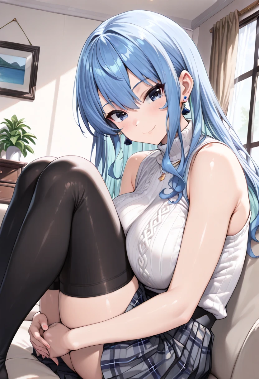 (master lie down on Latest massage chair) (Get a massage from a massage chair), (relax style), (solo:2, 15 yo), (beautiful detailed forehead) (beautiful best blue hair long hair) (best cute girl) (immensely cute blue eyes) (ecstasy smile, blushing face), break, in the massage room, BREAK, perfect anatomy, masterpiece, best quality, 16k, beautiful detailed grow, daydreaming expression.