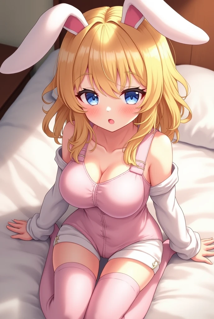 ((masterpiece)), ((best quality)), (ultra-detailed), anime style, on the bed, a cute girl, 1girl, solo, pajama00, ((beautiful eyes)),smile