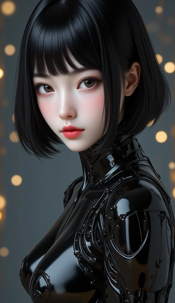 Japan girl in latex suit