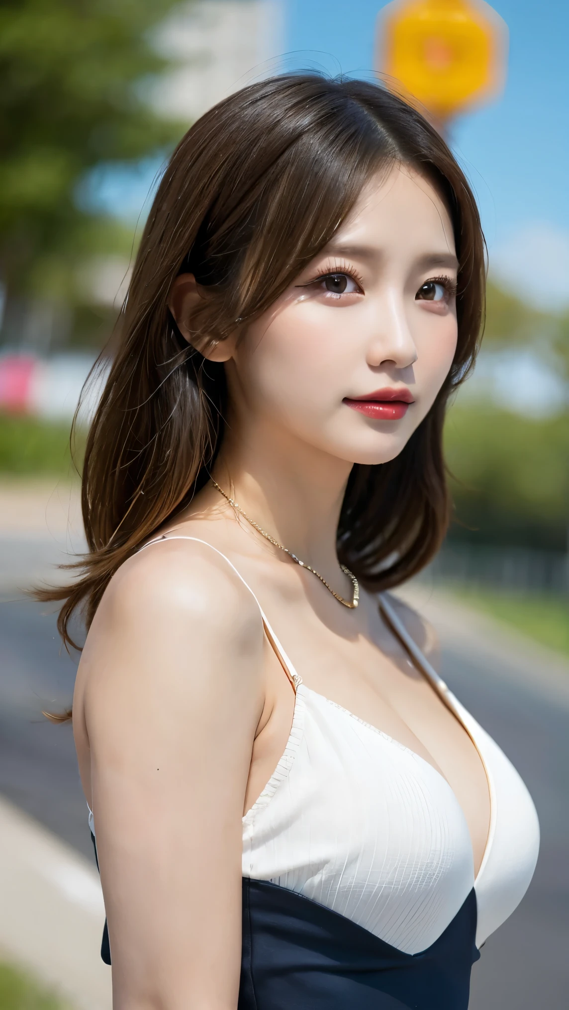 Urban beautiful girl college student, masterpiece, light makeup, Red lips, Silver Hair, Disheveled long hair, Street background, beautiful, elegant. Extremely fine detail, Master Works, Authentic texture, Realism in film lighting, Perfect job, 16K, High resolution, exquisite features,blue eyes、Japanese Idols、beautiful顔、Cute Smile、Brown Hair、beautiful hair、Stylish hairstyle,glamorous、 Big Breasts、Erect nipples、Greasy muscles、Shiny skin、Sunburned skin、Glowing dark skin、Wear a bathrobe in the bathroom, Bright big eyes, Smooth Skin, Earrings, necklace, リアルな顔つき、リアリティ