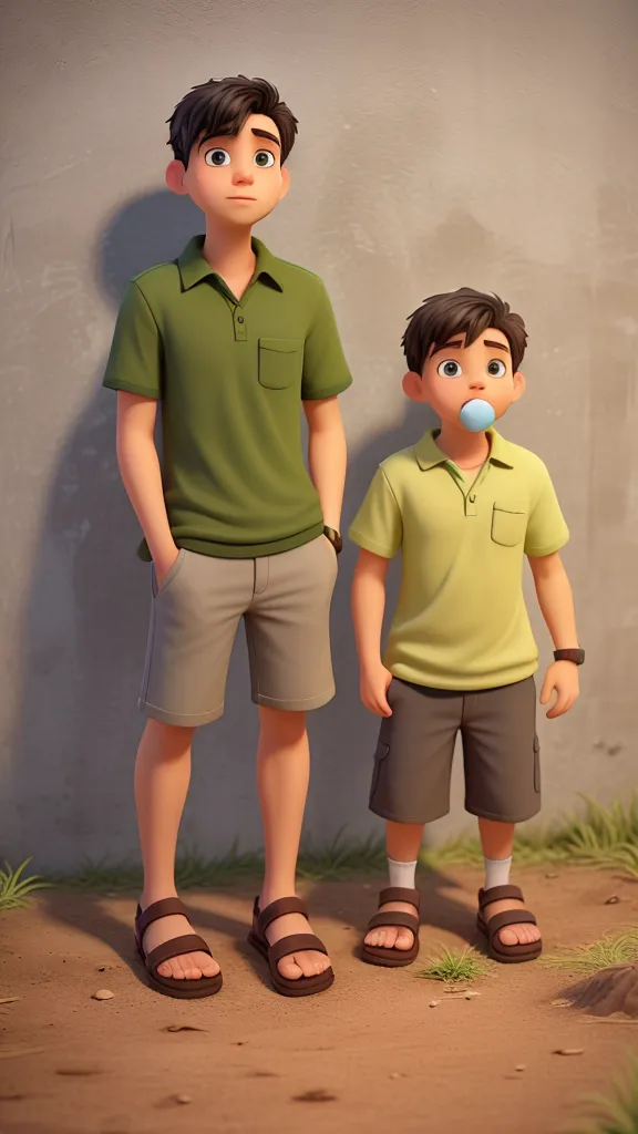 Funny little boy full body, 3d rendering, 8K, handsome, sunlight, shadow. Wear cute children's clothing