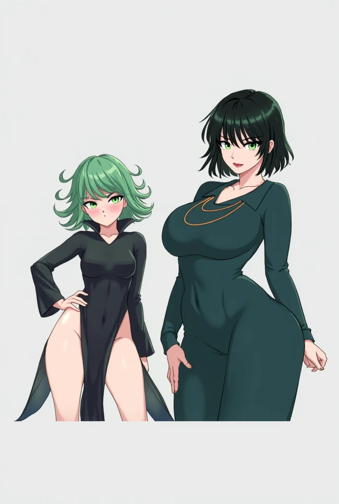 Slime Body Very large breasts and buttocks Thick thighs Leg length Laughter Embarrassing Worried brow sitting Black Hair Bobcut