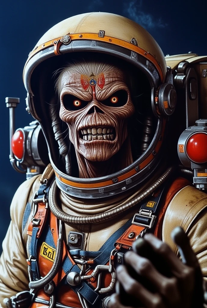 a movie poster for Galaxy of Terror, inspired by Ed Emshwiller, Cyberpunk apocalypse, stalenhag, metal album cover, gwar, heavy metal band promo, wayne barlowe pierre pellegrini, retro sci fi, movie poster promo, ultra detailed, complex, sharp focus, object texture, studio photo, intricate details, highly detailed, Real Photo style, hyper-realistic, high dynamic range, rich colors, realistic textures, 8K uhd, high color depth, Nikon D 850, Kodak 400 port, fujifilm XT, (cinematic:3.1)