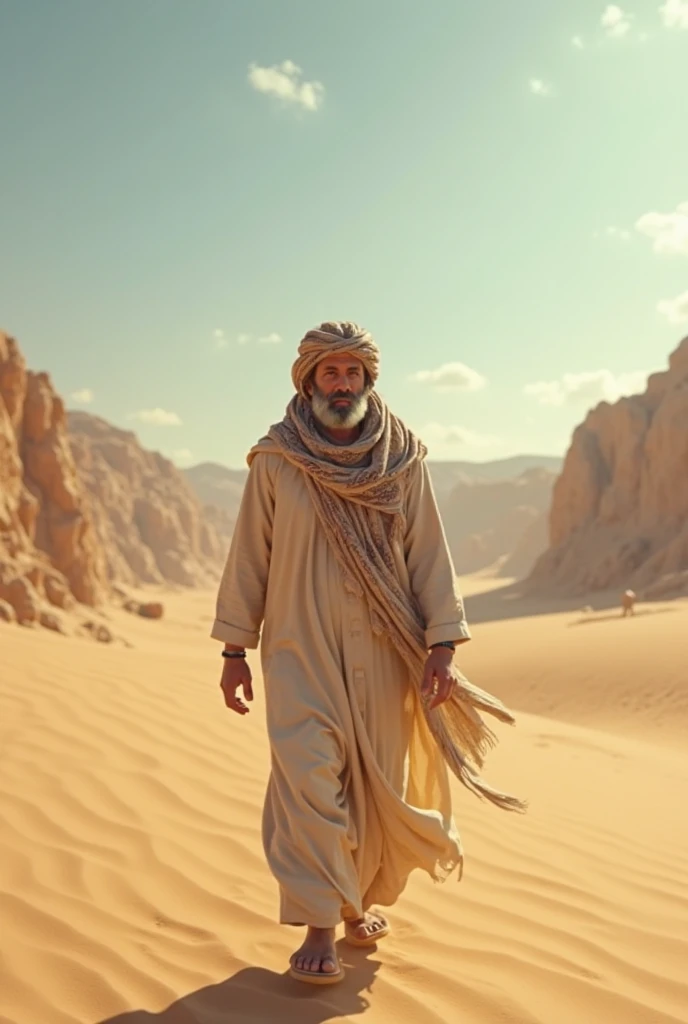 "barefoot man, very detailed eyes and feet, carved in white marble, on a rectangular block of irregular marble, no deserto, stands out against the arid backdrop. Ambos esculpidos do mesmo material, the film light, panoramic shot, is very breathtaking, very realistic, 8k quality, hyper realistic, ultra realism