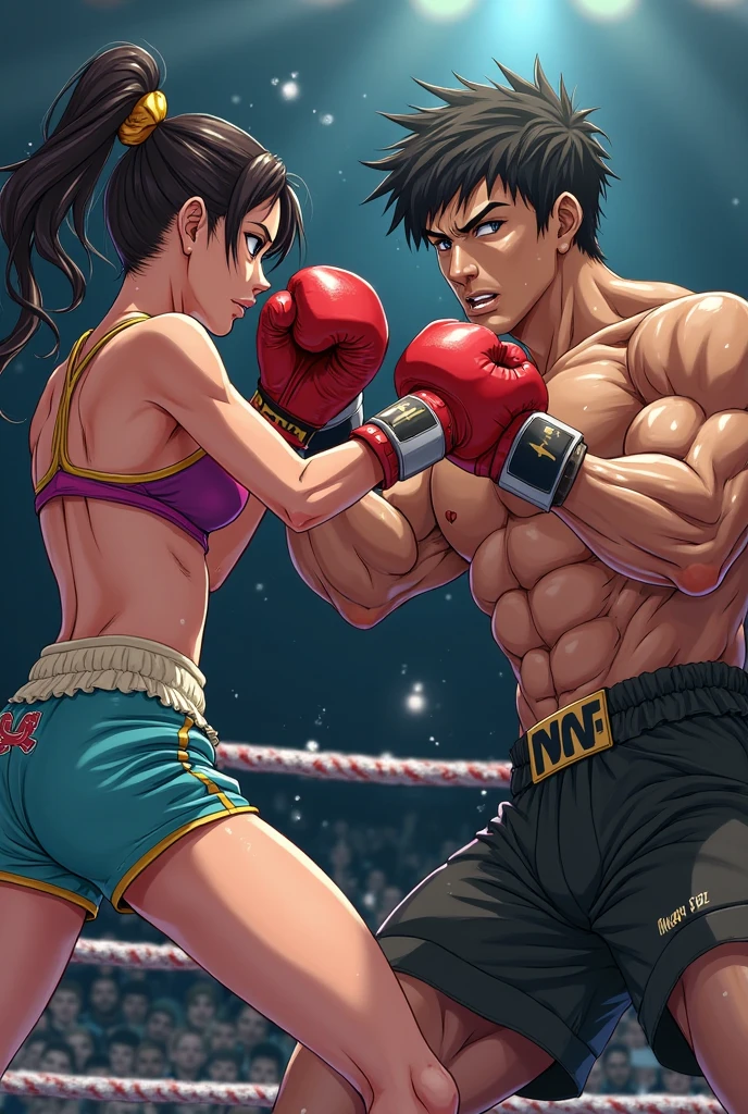 sexy MOM and Son couple having into the ring, (original) , mom busty and tall perfect legs perfect ass, (very detailed wallpaper) , (best quality) , (masterpiece) , photographic reality, realistic, very detailed illustrations, (1 MILF with ung boy having into the ring ) , beautiful eyes, (delicate faces) , perfect detail, (best lighting) , (super complex detailoxing girl with boxing boy) , sweat, heavy breathing , (boxing ring) , athletic sexy mini shorts on mom showing ass, male boxing shorts on boy, perfect detail, perfect fingers, perfect limbs, impact, (shiny skin) , abs, muscles, waistline,boxing shorts, fist fight, black hair, high ponytail, very long hair,
4K unified, (super detailed CG: 1.2) , (8K: 1.2) , realistic, octane rendering, sexy tall mom and smaller son fight training,topless mom