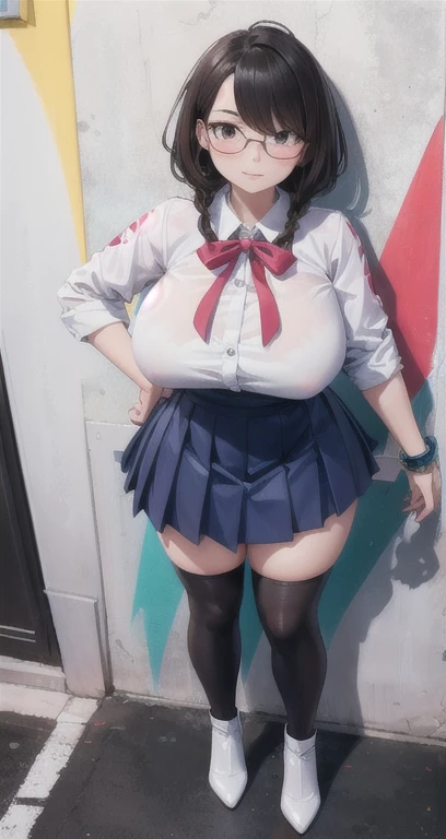 4k high resolution, anime young girl, hentai, school uniform, big , tight clothes, bulging out of school uniform clothes, big thighs, sexy, age anime girl, big bulging in tight clothes, hard nipples sticking out from the but under the clothes, visible, tight school uniform