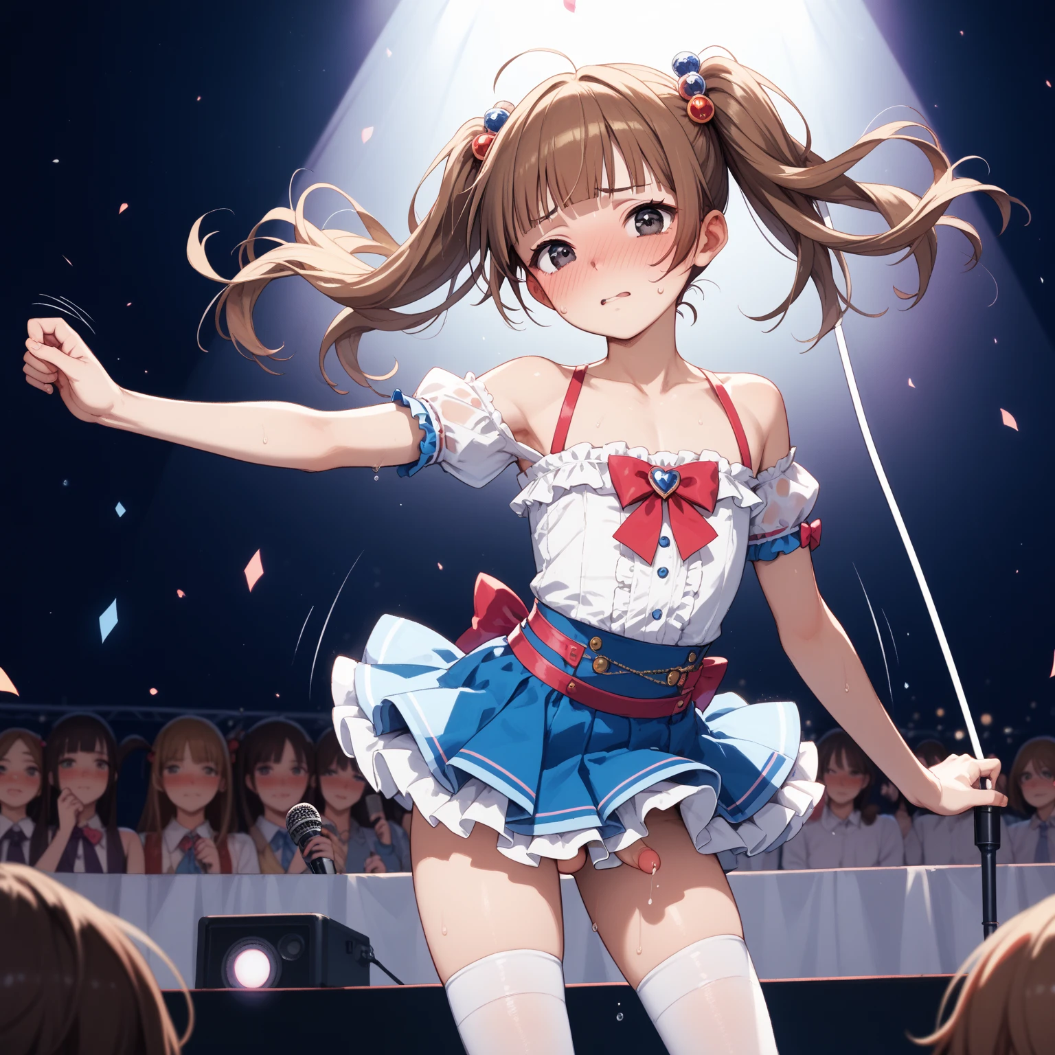 actor、ちいさなスーパーIdol、shy person、Tan Skin、(10歳のgirl)、(Beachで泳いだり)、(School Uniform)、(Sheer uniform)、(Laughing)、((Highest quality、8k、masterpiece:1.3))、girl、White Dress:1.1、Cute girl、Primary school students、Young Girl、(Flat Chest)、(Small breasts)、(((Acup)))、bust75centimeter、Idol、Droopy eyes、yellow、Small and delicate body、Slender、Super detailed face、(Big eyes:1.2)、Make your eyes clearer、double eyelid、Ultra-high resolution,、Wide forehead、No makeup、Realistic eye and facial details, Perfect teeth alignment、Perfect eyes and a perfect mouth、スクールSwimwear、Bloomers、1girl、Gravure pose、ponytail、Charm、髪をかき上げながら笑顔でWink、Beach、mini skirt、gold、Beautiful Supermodel, Dark Eyes、Wink、Swimwear、bikini、slender、(Acup)、Fairy、ballerina、Shiny satin fabric、Pool Party、Perfect Face、Perfect Eyes、Narrow waist、ribbon、beautiful girl、(Short Hair)、ribbonの髪飾り、Garter Ring、マイクロbikini、(masterpiece), Beautiful Face, 、 Beautiful Eyes, Black Hair, very cute, 8 Life-size,8k resolution, elegant, Approaching perfection, A stunningly beautiful (1girl:1.1), Ultra-high resolution, Best Quality, Small round face, Big eyes, Highly detailed face and eyes, Slenderの, Thin thighs, Make your legs thinner,