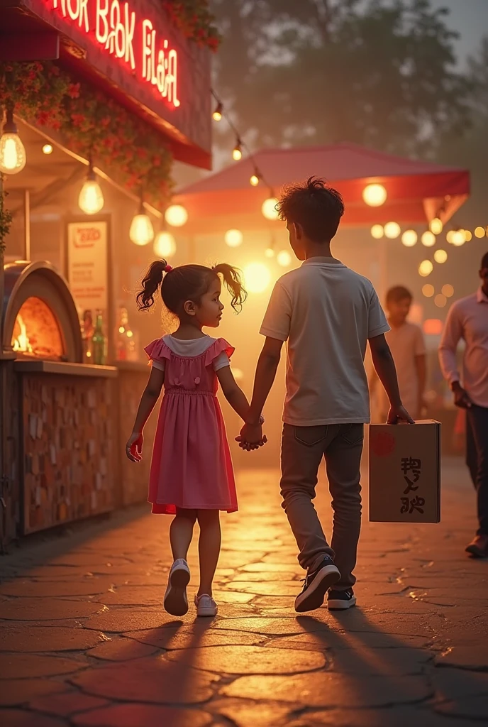 A boy and a girl standing at Prsfashion jewellery shop