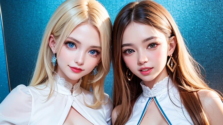 Beauty, Mystical Eyes、Big 、Super sexy、Pale skin、Shiny Hair、Super long hair、Loose and fluffy perm、Close to blonde、Are fat、fat、smile、Heavy makeup、Pink lipstick、Thick lipoisturized lips、Plump、Voluptuous、Indian、spring、Blue sky、White cloud、looking at the camera、Has bangs、Bangs fall on the forehead、Heavy makeup、Heavy makeup、The face is dark、Exotic Face