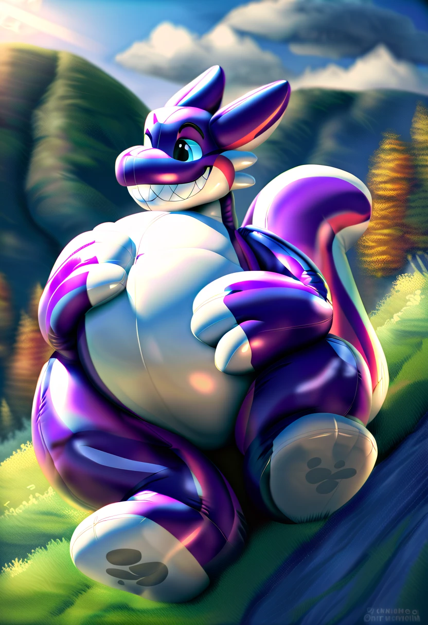uploaded on e621, explicit content, (bastika, cutesexyrobutts, hioshiru), female, solo, salazzle, scalie, happy, huge breasts, natural breasts, milf, long legs, long body, hips, thighs, tall woman, tall, arms behind head, arms up, long flowing tail, shiny skin, wet skin, <lora:Salazzle:1> (long sleeve sweater, red  sweater), clothing, clothed, bottomless, detailed purple eyes, slit pupils
park, park setting, trees, path,outdoors, forest, walking, three-quarter shot, 
looking at viewer, seductive smile,
meesh, fluff-kevlar, dimwitdog, (sketch artstyle, messy lines, colorful, colored sketch, thick lines, thick outline, shaded, digital media artwork),
futanari, ((huge) penis), erection, fully erect penis, <lora:futanari_concept_full_v1:0.7>, large testicles, futanari, veiny penis, detailed glans, leaking cum, erection obscuring body,