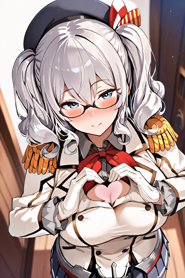 beautiful, masterpiece, Highest quality, anime, One girl, C Cup,Portrait Shot, View your viewers, Covered、Short Hair、nearby、Blue Eyes、art、、White hair,Blue streaked hair、hairpin、Cute smile、Thighs、Cute、blue sky、Beautiful breasts、Full Harness、valley、Sweat、Under Harness、Body Harness、Tightening、Penetration、white_Sci-fi combat uniform、white_SFなgarter beltアンダースコート、pierced、See-through_navel、whiteボディストッキング、black_garter belt、Sci-fi skirt、heart hands、Idol Pose