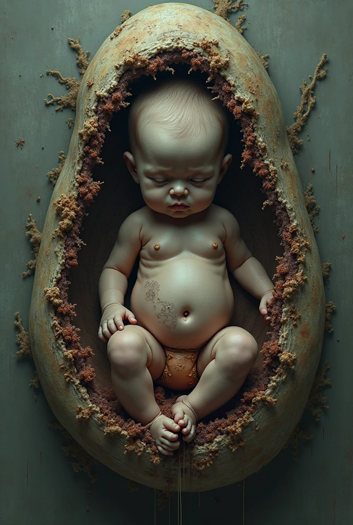 a close up of a in a white bowl with its feet in the air, fetus, symmetry! human fetus, inspired by Anne Geddes, human babies, by Anne Geddes, femme fetal, patricia piccinini, unborn soul, pregnancy, showcases full of embryos, birth, deformed human body, computer made out of human flesh
