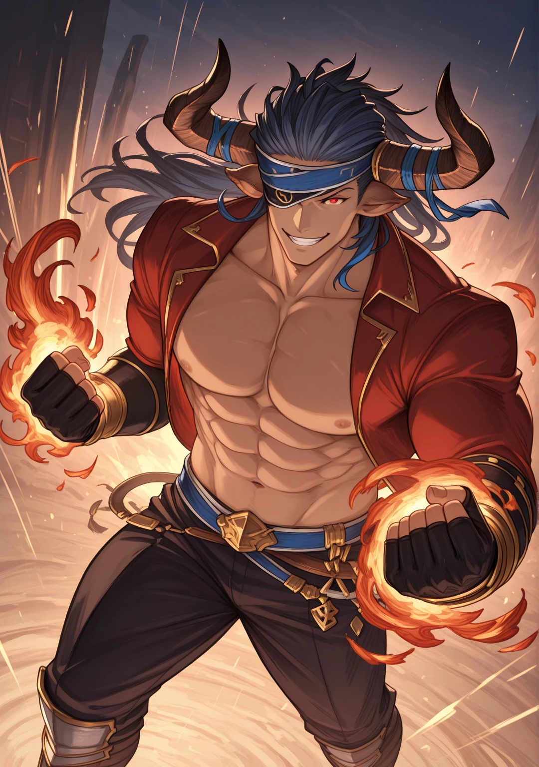 wilnas, granblue fantasy, (masterpiece:1.5), (best quality:1.5), (high quality:1.5), (solo:1.27), (muscular male:1.27), (bara:1.27), satisfaction, happy, pleasure, (dynamic angle:1.21),(dynamic hair:1.27),(detailed pupils:1.21),looking at viewer, (dynamic pose:1.15), (beautiful detailed hands:1.21), illustration, (cinematic light:1.15), ultra detailed, (disheveled hair:1.34), big bulge, (large pectorals:1.3), pectoral cleavage, sidepec, (abs:1.3), (thighs:1.3), (bulky:1.2), novel_illustration, anime_screencap, flaming sword, explosion, male focus, fire, fiery wings, fiery hair, flame, pyrokinesis, breathing fire