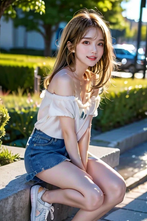 girl、High school girl naked from the waist down、High school girl uniform on the upper body, Squat、sit、Dear Viewers,、(、Urinating:1.5、Pee)、(Shy expression:1.2、blush:0.8)、((Exposed female genitalia))、alley, (Beautiful breasts, Small beautiful butt, (Detailed eyes and face:1.3, Professional photography techniques), (Highest quality, 8K, masterpiece:1.2, RAW Photos), (Detailed legs, Thin thighs), (Detailed feet:1.2, loafers), (Detailed hands, Beautiful little hands of a girl:1.3)