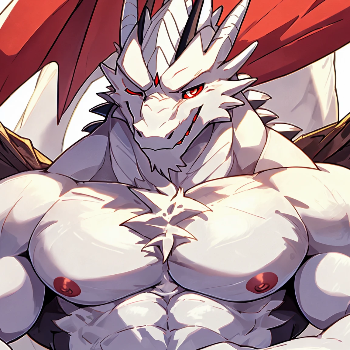Muscular gay dragon with big detailed cock