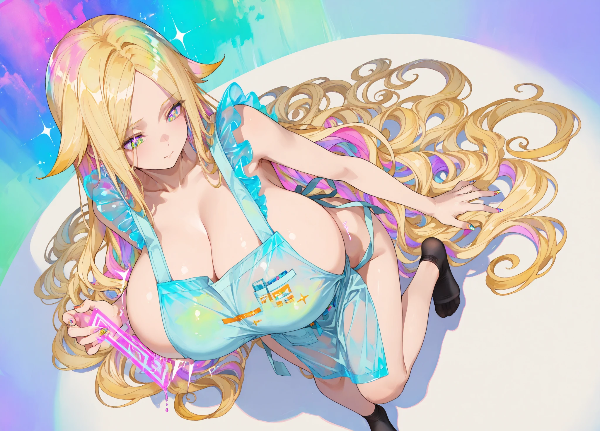 Flower Princess, Rapunzel, Beautiful, Glowing yellow glow, Long Blonde Hair, Green eyes, Lilac Flower Gown, Green ivy, Nice young face, Soft tanned skin, concept art portrait by greg rutkowski, ArtGerm, hyperdetailed intricately detailed gothic art trending on artstation triadic colors, Fantastical, intricate detailes, Splash Screen, Complementary color scheme, Fantasy concept art, 8K resolution, Oil Painting, heavy strokes