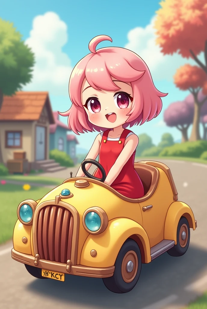 Octane Render、(Hyper-detailing: 1.15)、(Soft light、sharp: 1.2)、morning、Little girl posing in front of colorful EV in mountain parking lot, Traditional costumes、Distinctive ethnic hair ornaments、Characteristic ethnic shoes、 Fuji Film, F/4.0, masutepiece, Anatomically correct、A smile, radiant light