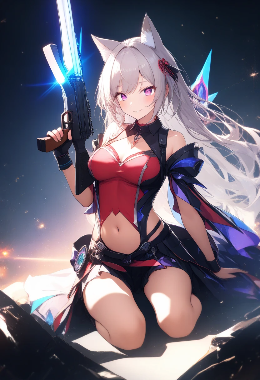Magical girl midriff-baring skirt and stockings
