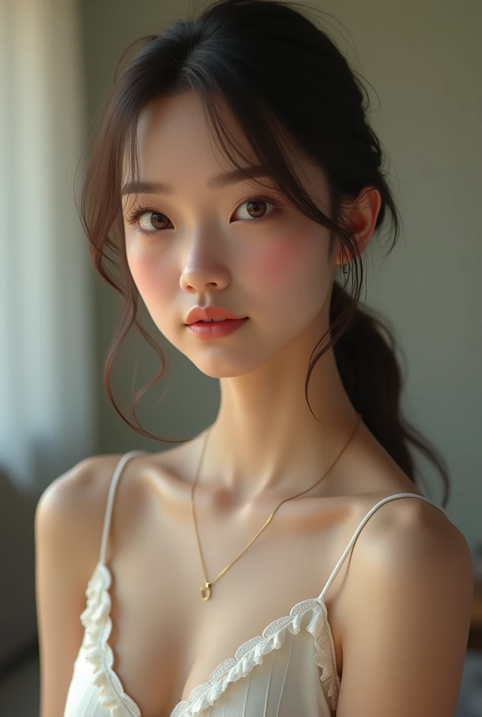 Realな写真、18 years old、Of Japanese、NUDE、naked、((Small nipples))、Detailed chest、Detailed face and body、Natural lighting、High resolution、Photorealistic、(Highest quality、8k、High resolution、masterpiece:1.2)、Super detailed、(Real、Photorealistic、Photorealistic:1.37)、Realな肌の質感、Detailed eyes and lips、Beautifully detailed face、Long eyelashes、Smooth Skin、Natural body shape