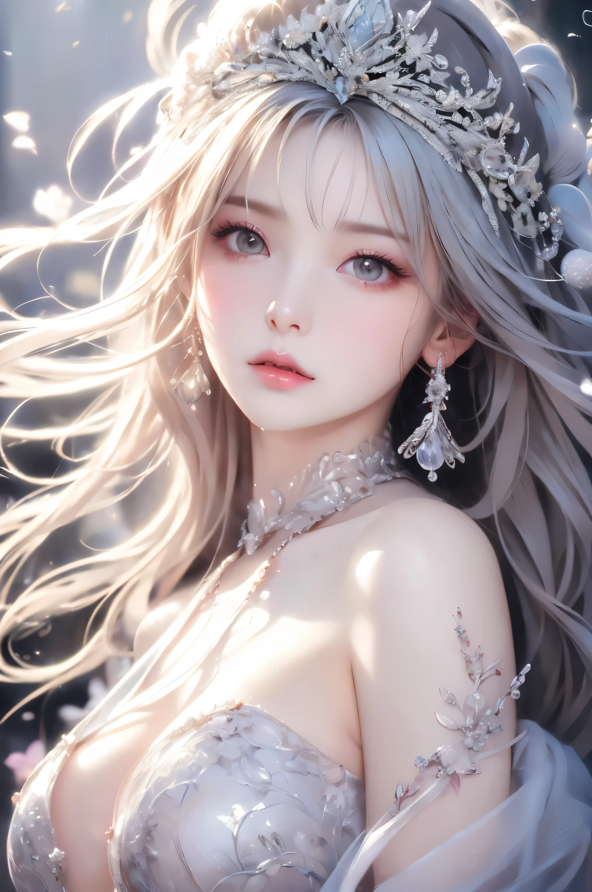 ((Above the knees image:1.5、Zoom out))((masterpiece:1.5、8k、Tabletop、フォトリアリスティックでVery detailedなCG、Very detailed、Particle Effects、Dynamic Effects、Shallow depth of field、Cinematic Light、Lens flare、Ray Tracing、Tabletop、Realistic:1.4、Ultra-high resolution:1.2、Realistic、Realistic))((alone, 1 girl、A woman wearing a black cashmere coat over an off-the-shoulder dress:1.4、Elegant woman posing、Detailed face、bright表情、young, bright, Whiter skin、Medium chest、Beautiful cleavage、Small waist、Best Looks、Asian、Ultimate beauty、bright and shiny hair,、Super long, Silky straight hair、Hair dancing in the wind))(morning、The setting is a snow-covered temple、Crystal of snow)((shiny white hair))
