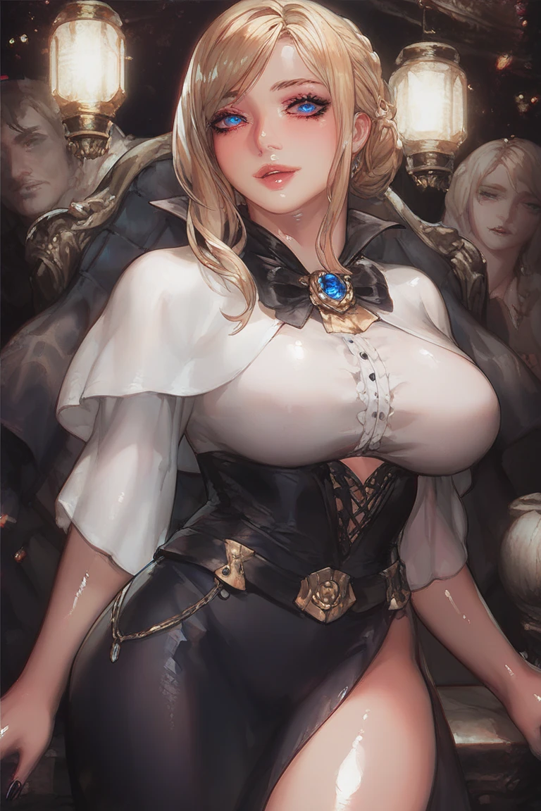 Félicien Rops, Arthur Rackham, Herr Seele, Koji Aihara, Rinze Hamstra, Surrealism Mysterious Bizarre Fantastic Fantasy Sci-Fi, Japanese Anime, Cat Talking of the Twilight, Behind the World, Blonde Miniskirt Beautiful Girl Alice, perfect voluminous body, detailed masterpiece