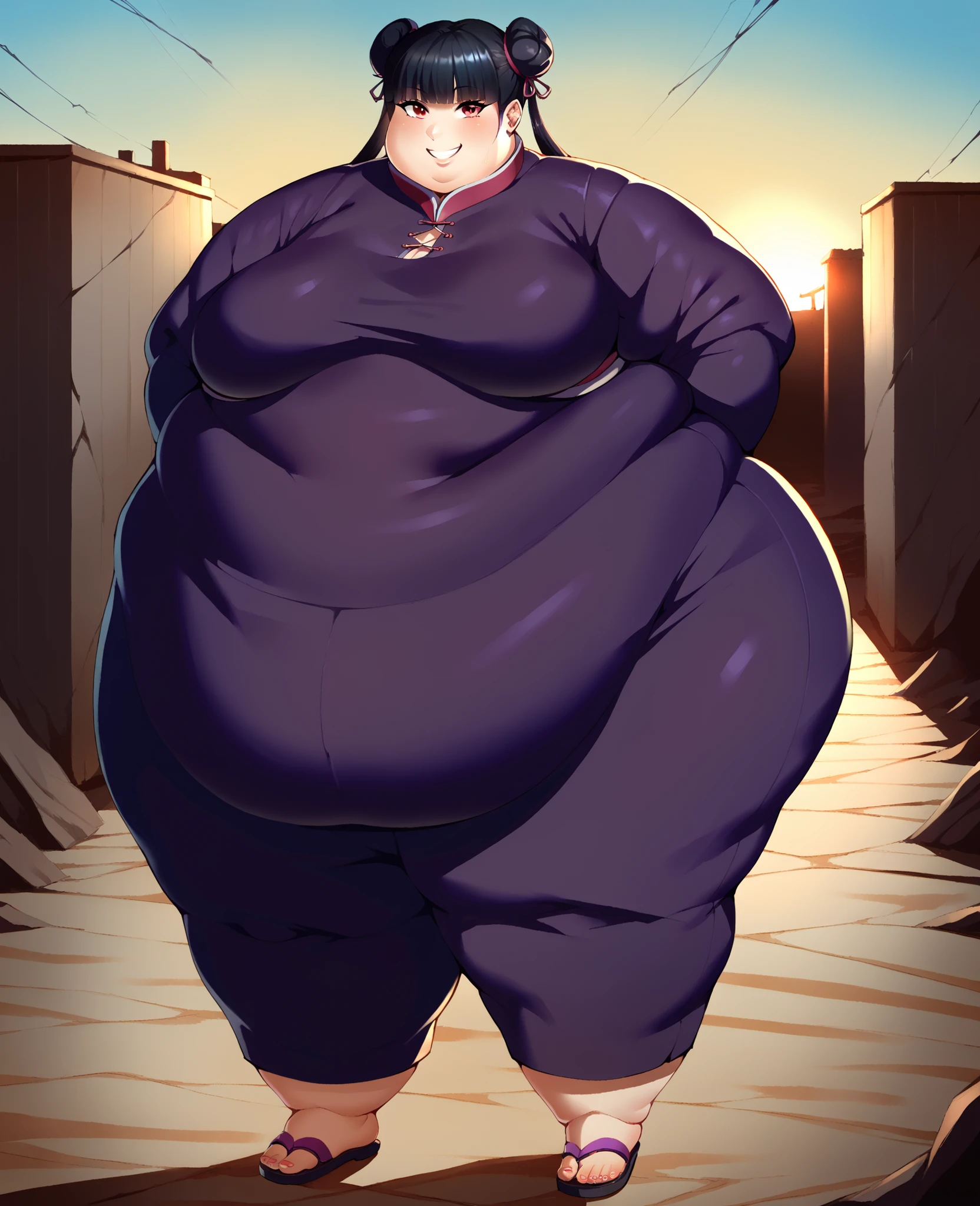older woman in her 30s, with pink hair and a tall, curvy body, breasts big, in this, (work of art, best qualityer:1.2) wearing the legendary great black dress of the mystical sorceress, Big witch hat, pregnant, standing alone, alone, pink massive hair
