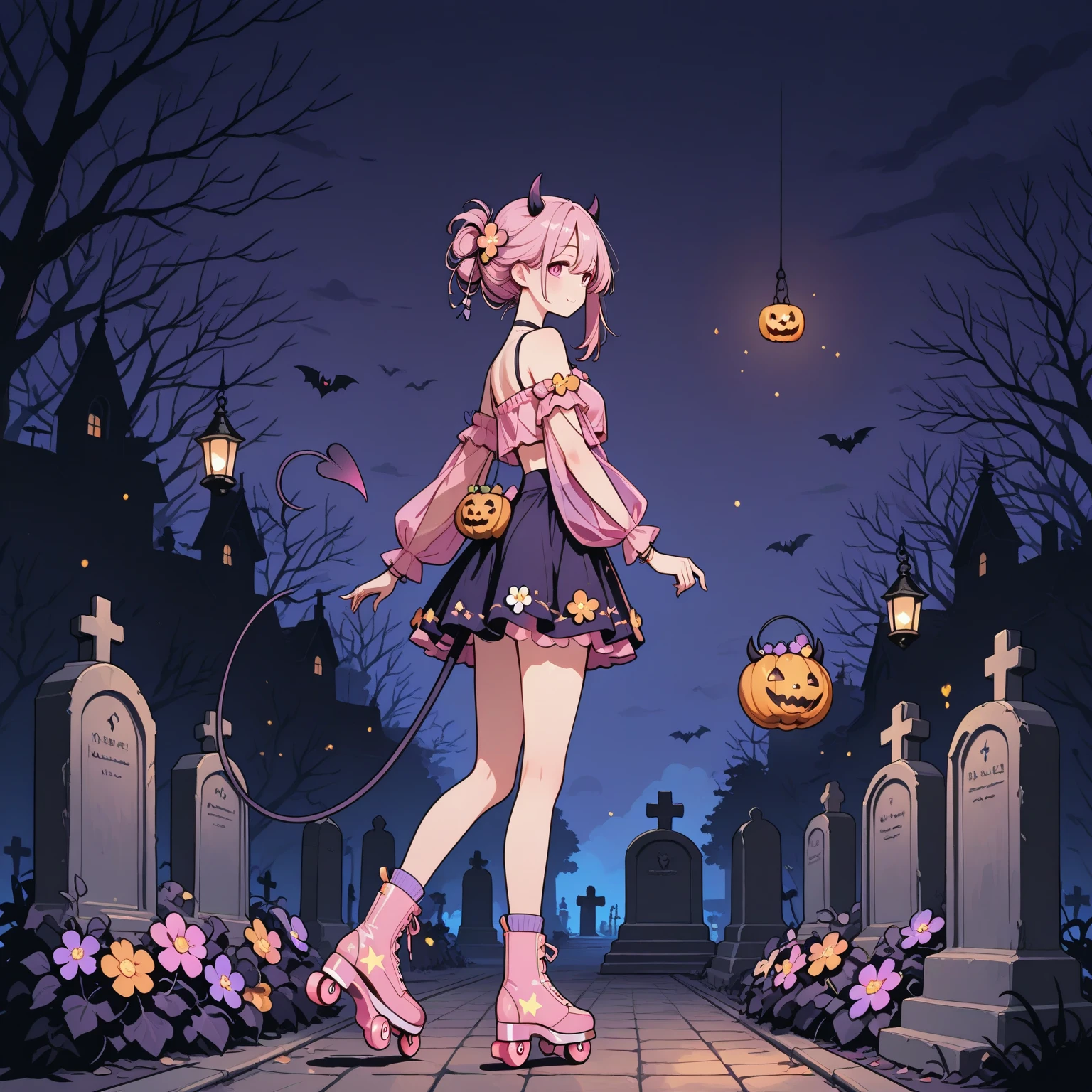 Beautiful woman, hair ornaments、piercings、tattoo、good_punk, 1girl in, Alone,、highest qualityr, photorealistic, Some ultra-fine illustrations, Beautiful attractive anime girl,(Mini dress:1.4), Miku Hatsune, Skinny body, tied hair,(pink hair:1.4),a girl, A picture of a girl, Full body shot, beautiful blue eyes:1.4, Converted,arete、hair ornaments、jewely、detailed hands, Miku Hatsune、(fondo Skull Night Cemetery:1.4), unreal engine:1.4,UHD,The best quality:1.4, photorealistic:1.4, skin texture:1.4, masterpiece:1.8,(detailed:1.4),