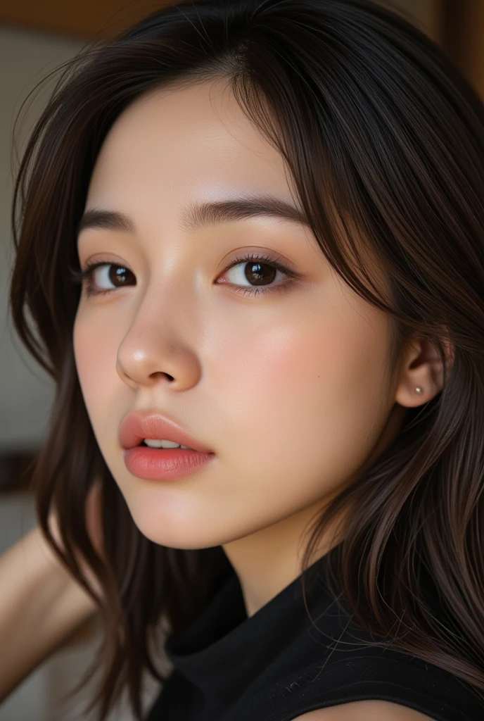 Beautiful asian girl with red lips, Her eyes shone like dreamy stars, glowing eyes, beautiful and detailed eyes, RAW photo,(high detailed skin:1), (realistic, photo-realistic:1.37), ultra high res, professional lighting , 8k uhd, dslr , high quality, film grain, Fujifilm XT3, RAW photo,, RAW photo,(high detailed skin:1), (realistic, photo-realistic:1.37), ultra high res, professional lighting , 8k uhd, dslr , high quality, film grain, Fujifilm XT3, RAW photo,