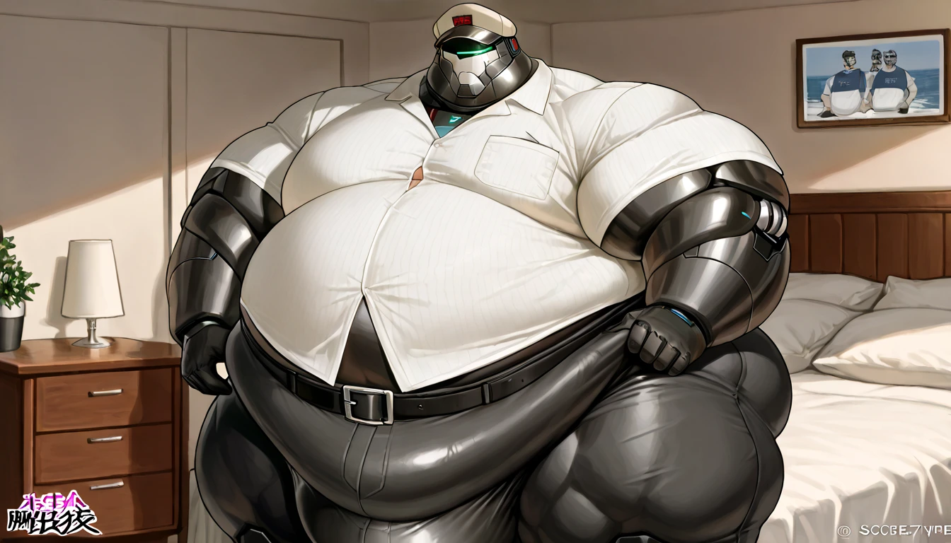 (masterpiece, best quality), 1 old man, handsome beautiful face, muscle male, beautiful body, wearing ayanami plugsuit, bodysuit, interface headset, white bodysuit, nice bulge, nicebulge,