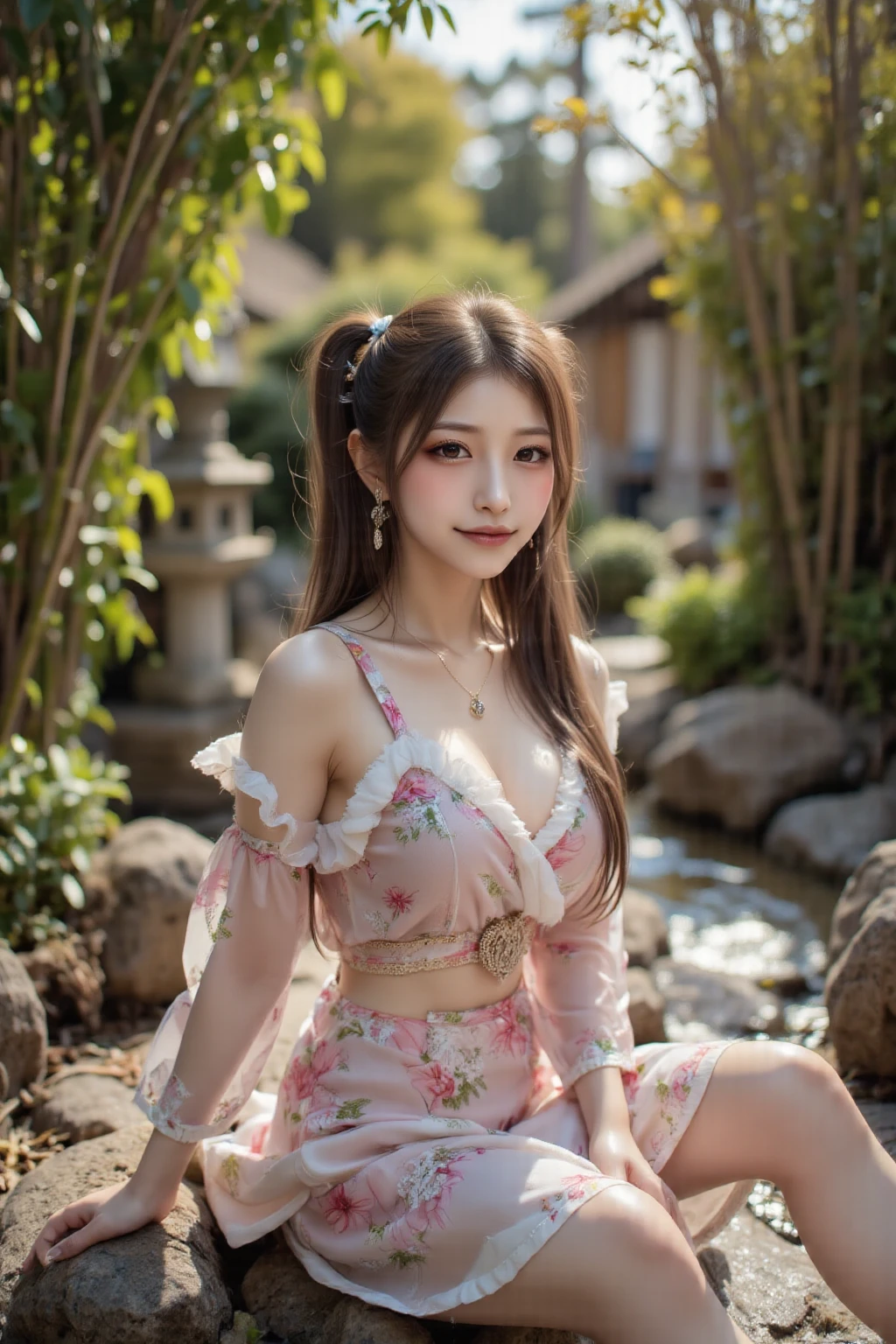 ((Small developing breasts:1.2, Chest flickering:1.3)), (15 years old, high school girl, beautiful girl), beautiful medium hair, Hair behind the shoulders, Slender body line, Small and slender figure, (Beautiful thighs and legs:1.2), (((Small breasts are justice))), Positive, (Idol Face), ((Detailed eyes and face:1.2 Professional photography techniques, Cinema Lighting)), ((Sheer cheongsam:1.3, Embroidered)), (Highest quality, Highest quality, Ultra high definition, Masterpiece), (Reality:1.38), Gaze at the viewer, (Cute expression:1.4, Cute pose:1.2, blush:1.2), ((Standing in the fantastical passage of the aquarium)), (Detailed hands:1.2, beautiful little hands:1.2)