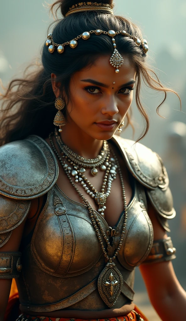 a close up portrait photo of beautiful woman warrior with sexy face, (jewelry:0.5), high detailed skin, curvy, city, night time
8k uhd, dslr, high quality, Fujifilm XT3