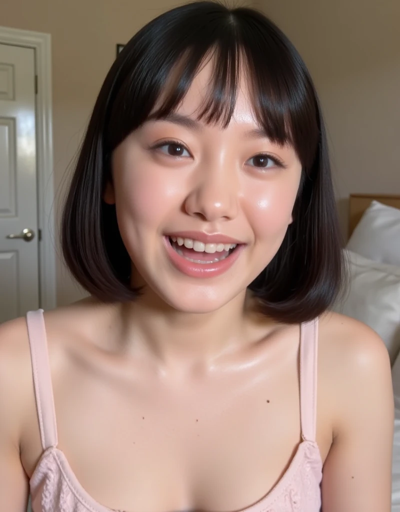 milf,mature female,smile,smiling,open mouth,tongue,cum shot,cum target,face,close up,blush,eye shadow,nsfw,short from above,stick out tongue,saliva
