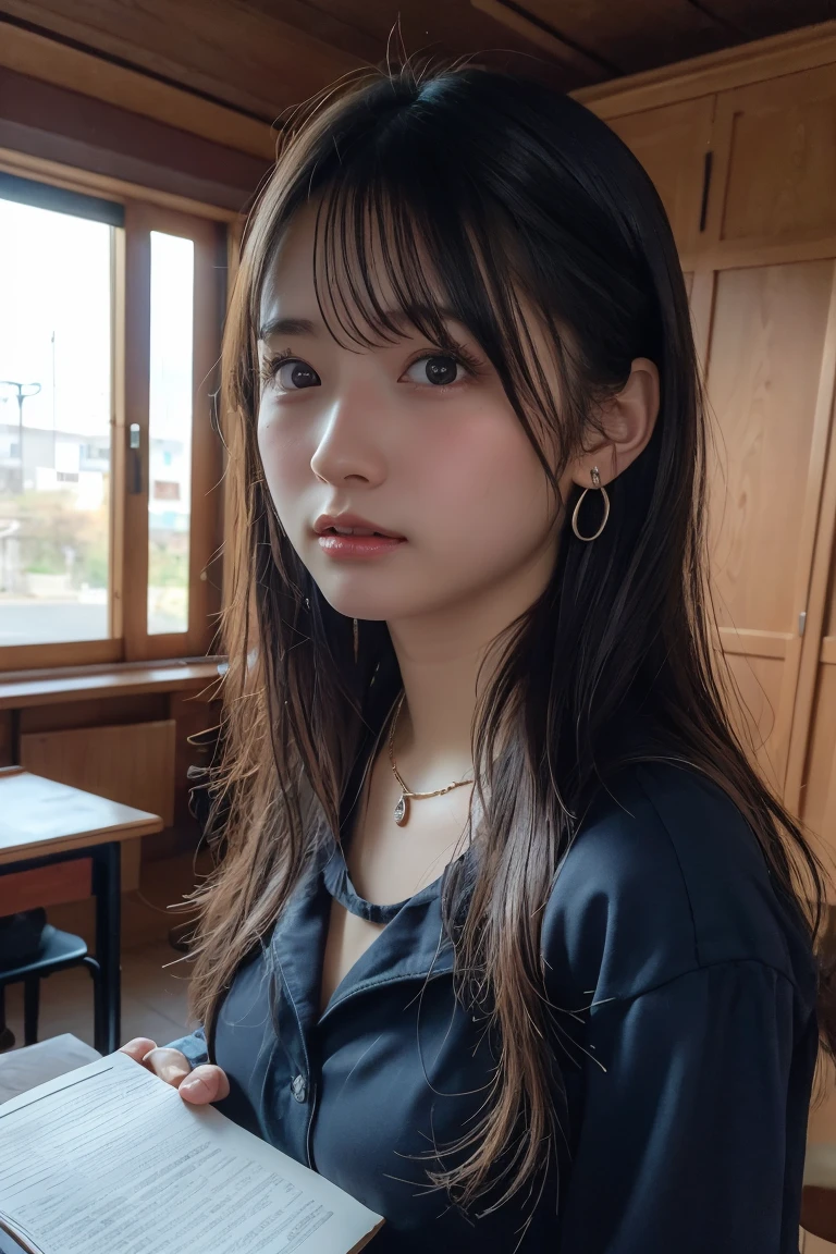 ((Extremely precise and accurate anatomy:1.0)), (photo Realistic:1.4), (hyper Realistic:1.4), (最高品質のRealisticな肌の質感:1.4), (Improvement of quality:1.4), (Enhances the beauty of skin texture:1.1), Clean and glowing skin, mesh, thin:1.2, (Realistic:1.3), Realisticなライティング, (Smoother lighting:1.05), (Improving the quality of cinema lighting:0.9), Backlight, A gentle light on your face, Ray Tracing, (Bright light:1.2), 32k, One Japanese woman, fine grain, Detailed face, (Film Grain:1.1),(Accentuates body lines:1.1), High resolution, Natural look, Kind eyes, Improves hair quality, Delicate light and shadow, Transparent muscles, Graceful pose, Beautiful Eyes, Sharp details, Soft light reflection, Beautiful contours, Delicate skin tone, Fine hair texture, Natural background, Upper body portrait of a Japanese female high school student。Her straight black hair is shoulder length、Bangs reach the eyebrows。Each and every hair is drawn in detail、Has a natural shine、It appears shiny where light hits it。
彼女の顔はExtremely precise and accurate anatomyに基づいて描写されている。肌は最高品質のRealisticな質感で、Looks smooth and shiny。Even the pores and fine hairs are delicately expressed.、Cheeks have a natural pale pink color。Fine freckles and、Fine lines on the forehead、The facial wrinkles that appear when laughing are also depicted realistically.。
The big brown eyes、The iris pattern is depicted in detail.、The pupil is clearly visible in the center。The light from the window is reflected in her eyes、The reflection of the light gives the eyes a little sparkle.。瞳の周りの白目にはthin血管が見え、It's becoming more realistic。Her eyelashes are long、Each piece is carefully drawn。Eyebrows in a natural shape、The flow of hair is clearly visible。The small unevenness of the skin between the eyebrows、Even the fine wrinkles around the eyes are depicted in detail.。
A small, high nose、I see a slight reflection of light on my nose、The shape of the nostrils is also drawn naturally.。The texture of the skin around the nose is realistic.。High cheekbones accentuate the contours of the face、The smooth curves of the cheeks are drawn.。
Her mouth is a bright smile、I can see my pure white teeth。Lips are naturally pink、The texture and shine of the lips are realistically expressed.。There is a subtle shadow around the edge of the lips.、It has a three-dimensional effect。The surface of the teeth reflects subtle light.、The gums are a natural, healthy pink color.。
The smooth jaw and face line are beautifully shaped.、There is a slight shadow under the chin、The boundary with the neck is drawn naturally.。The fine muscle lines are visible on the neck.、Gives a healthy impression。She is wearing a white blouse and a navy blue sailor uniform.、The uniform has a neatly tied red ribbon on the collar.。The texture and wrinkles of the clothing's fibers are also depicted in detail.。
背景は自然なthin色のグラデーションで、It highlights her face and her clothes.。Realisticなライティングで、The soft light gently illuminates her face、Ray Tracing技術を用いたBacklightが用いられている。The light warms her skin、The subtle shading emphasizes the three-dimensionality of the face.。Film Grain効果を加えることで、fine grainなディテールが強調され、全体的にナチュラルでKind eyes元、Delicate light and shadow、Sharp detailsが実現されている。