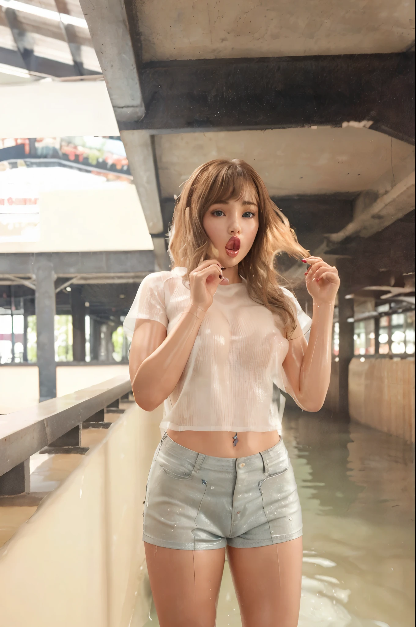 ((Best quality, ultra quality, ultra detailed, 8K, Masterpiece:1.3, 1 girl)), wet clothes, wet body, high quality, best quality, extremely detailed, Ultra quality, ultra detailed, masterpiece, 4K quality, Latex skin, lovedoll, sexdoll, shinny latex sexdoll skin, sexdoll eyes, transparent latex clothes, nsfw, sexdoll mouth, open mouth, sexdoll vagina, sexdoll nipples