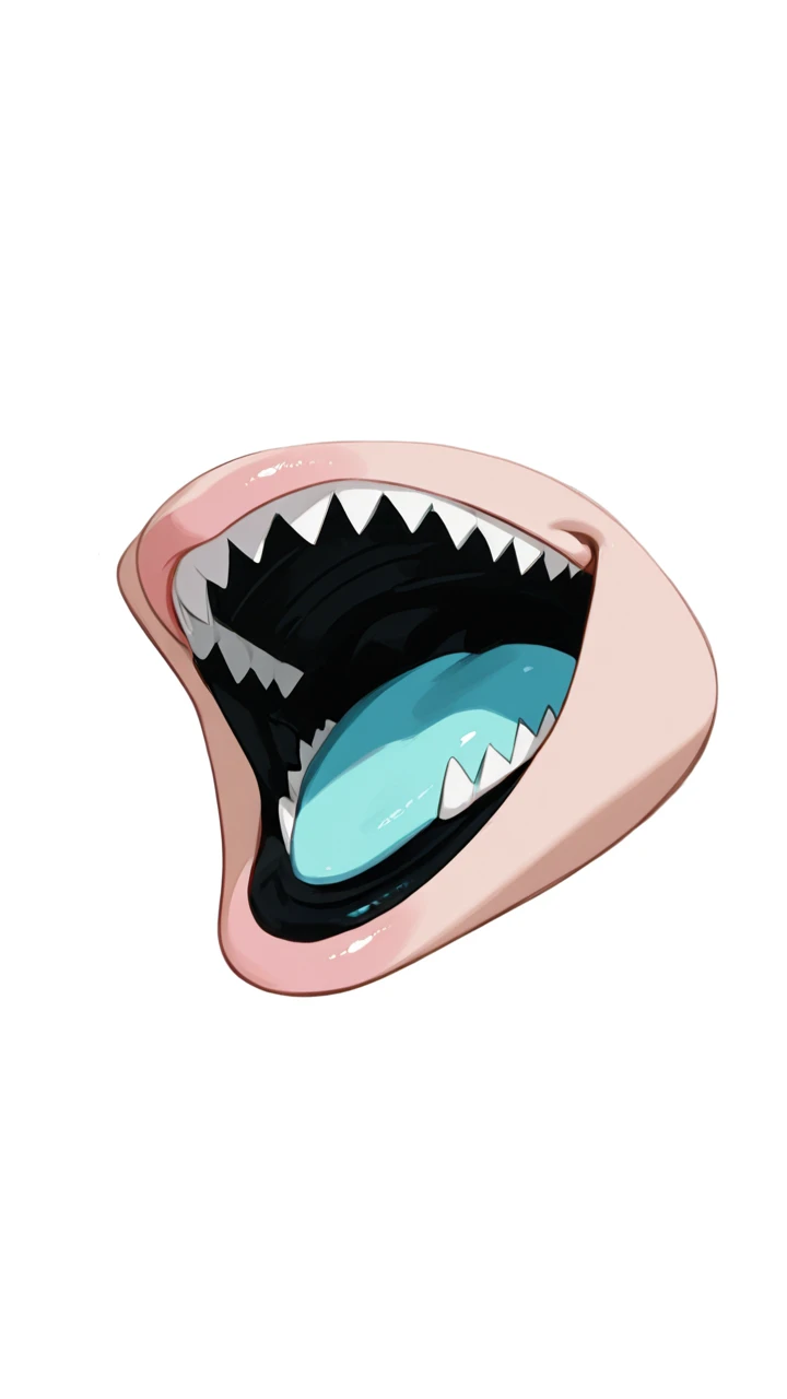 detailed anime poster, Cute demon-girl, (wide smile, with extremely detailed sharp shark-teeth in her mouth), in hoodie, close-up, ((symmetric face)), symmetric, rich color palette, ultra detailed, intricate, anime style, [[3d]], trending on Pixiv, 4k