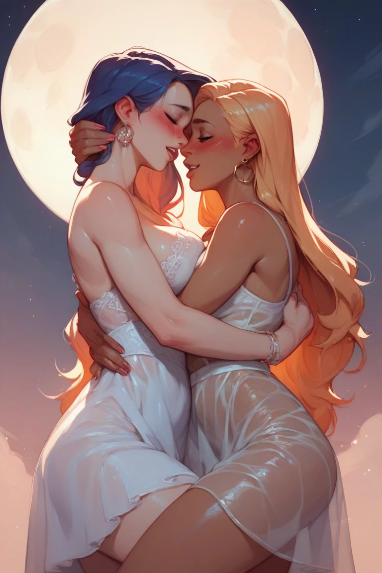 drawing of a couple woman kissing each other in a pose, couple pose, kissing together cutely, soft outlines, thick lineart, perfect lineart, kissing together, thick outlines, passionate pose, neutral pose, simple lineart, intense line art, outlines, pose reference, lesbian art, ((open eyes))