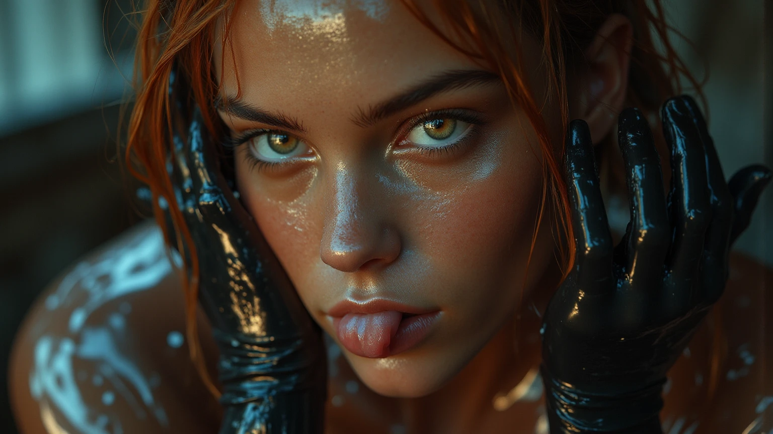 micro clothing, Erotic, beautiful, exquisite, sensual, ultra high definition, highest details, 8K, absurdres, giga pixel, volumetric lightings, focus on face, tempting smile, Dragonball cinematic universe, sideboob, light tracing, tournament of power, glistening realistic skin