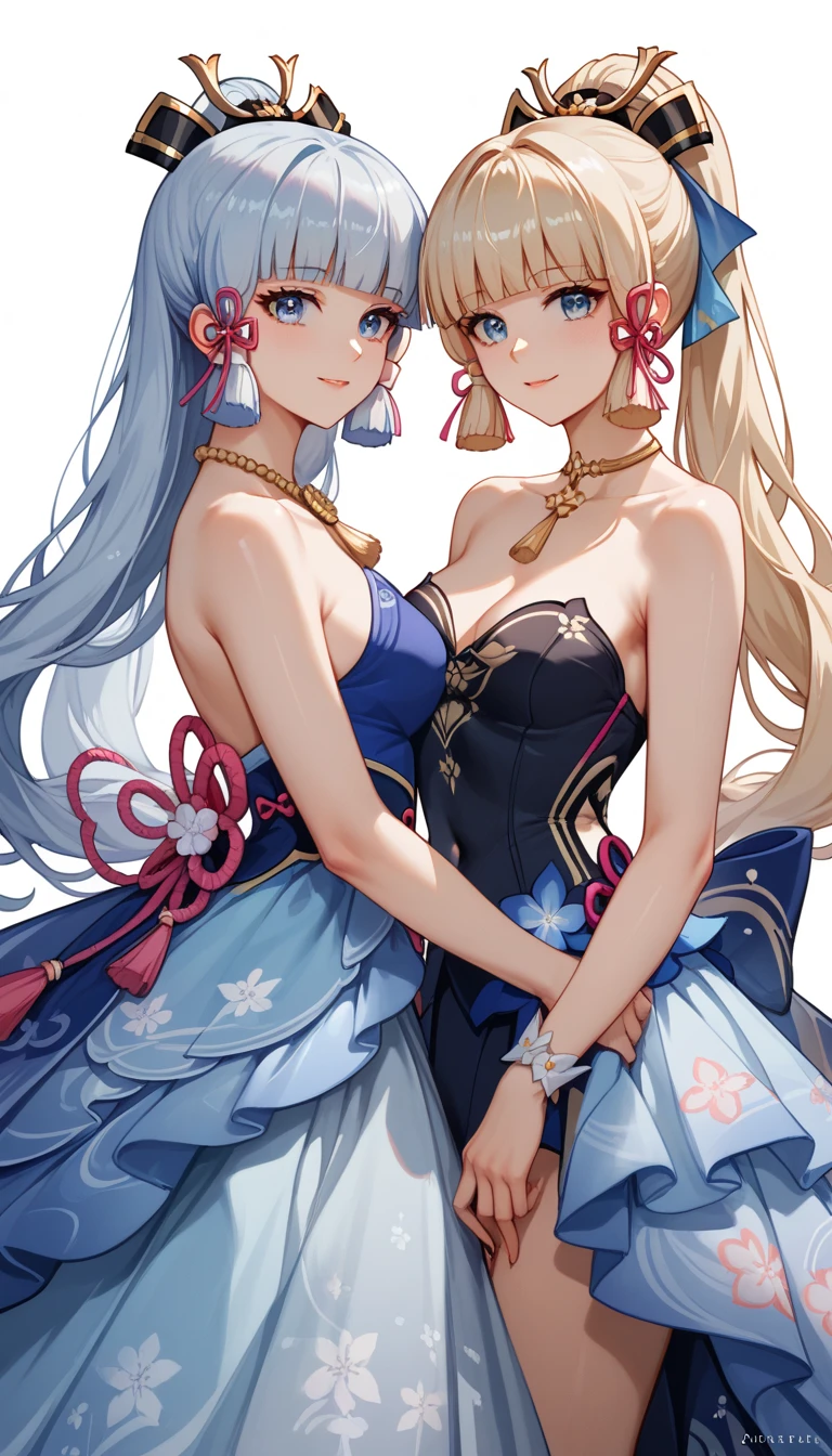 Masterpiece、Highest quality、Super detailed、1 girl、Blonde、Twin tails、Fluffy and soft long hair、Big Tits、Cleavage、Chinese Fantasy Palace、String Panties、Chinese clothing、A chest that looks like it is about to burst、smile、Aquamarine Eyes、No bra、Bare back