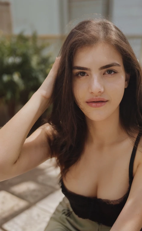 sexy woman, 20s, slim, athletic, shiny tanned skin, huge breasts, thin waist, curly black hair, Realistic, photography, real, natural, at the side of the pool all wet, ultrarealisitc photo,