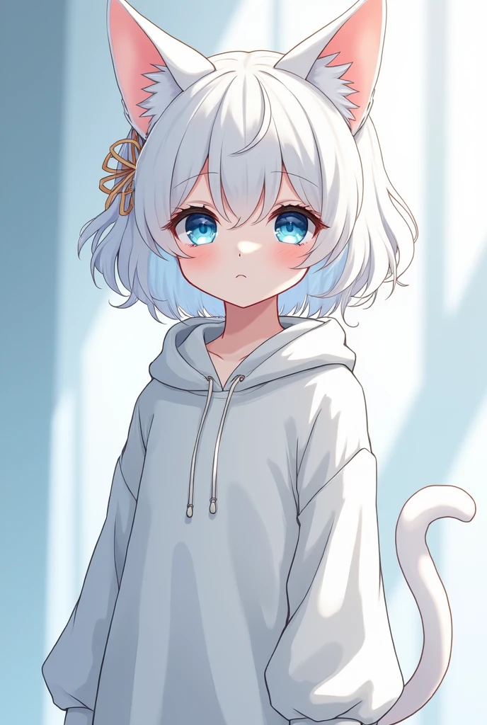 neko girl, white skin, clear image, sad eyes, small smilling, vagin