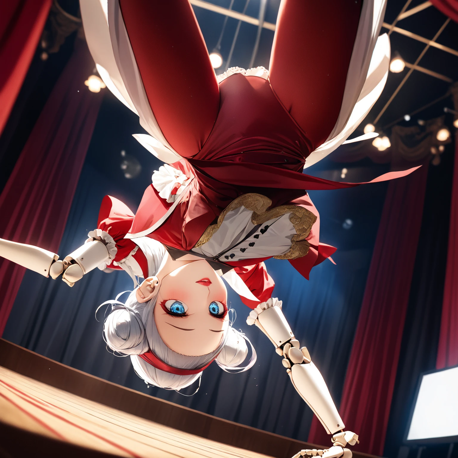 1 girl,eldmeisterOG, ((masterpiece, sidelighting, beautiful eyes: 1.2), ultra-detailed, ultra high res, professional lighting, high quality makeup, beautiful detailed eyes), (best-quality:0.8), perfect anime illustration, beautiful, full body, <lora:marinette-10:0.6>, <lora:ladybug:0.5>, ladybug outfit, ladybug costume, red and black mask, playing the piano, a girl playing the piano, baroque style,red dress, old baroque clothes, (clasical white wig:1.7), (frizzy hair:1.5) , (curly hair:1.5),Marinette as johann sebastian bach, <lora:add_detail:1.2>