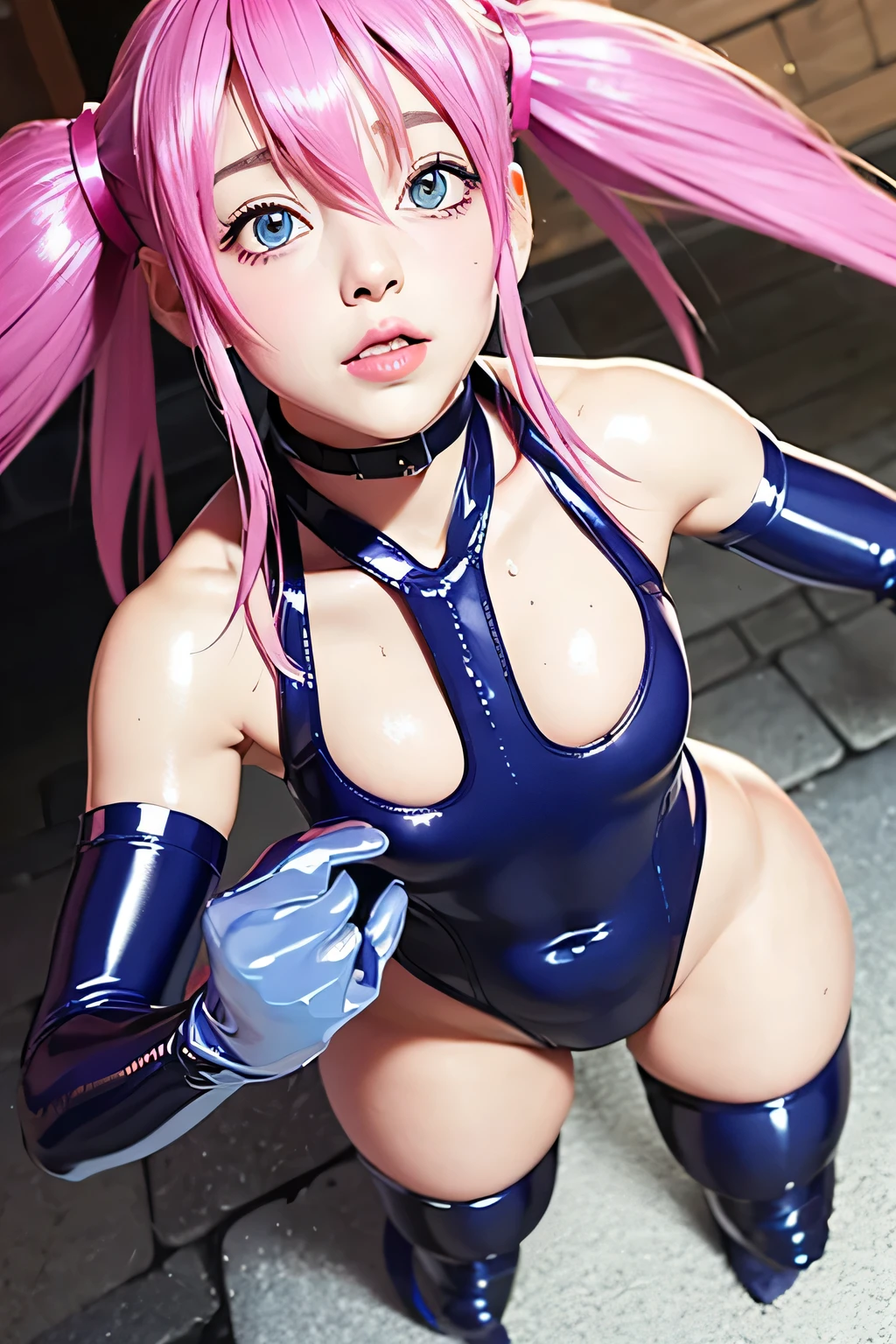 anime girl in a wet suit sitting on a wooden bench, seductive anime girl, asuka suit under clothes!, biomechanical OPPAI, anime girl, Extremely detailed artistic germ, wet swimsuit, linda chica cyborg, Junko Enoshima, cartoon character; full body art, portrait ninja gaiden girl, painted in anime painter's studio, cyberpunk oppai