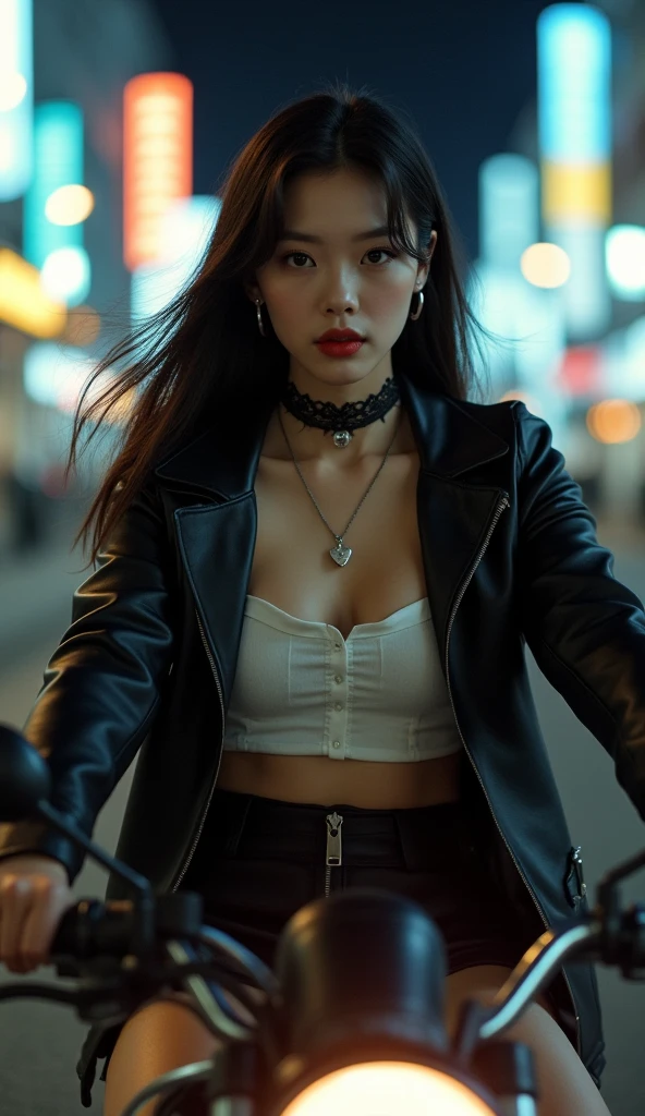 femele,cyberpunk scene,Dangerous gangster gangsters wear expensive designer red lingerie and denim skirts,Japanese tattoos