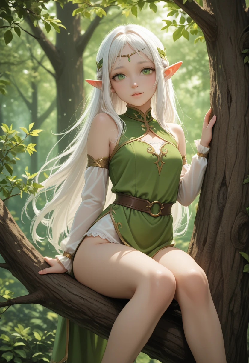 The elf stands and looks at the camera, A girl stands at a fair, green eyes and white hair, The wind lifts the skirt, You can see her nudity, blue skies, Beautiful clear blue sky, green hairpins in the hair, skinny waist, Slender figure, Appearance of the model, confusion, sexuality, nahida, pixie, elf ears, Beautiful ears, green colored eyes, naked body, little chest, You can see her crotch, Elf Girl, Sweet girl, attractive anime girl, beautiful anime girl, Cute beautiful anime woman, detailed digital anime art, beautiful anime girl, beautiful anime girl, Anime with small details, Best Quality, Masterpiece, Ultra-detailed, Beautiful, hight resolution, Original,CG 8K ультрареалистичный, perfect artwork, beatiful face, Face Clean, Skin, hyper realistic, Ultra Detailed, A detailed eye, dramatic lighting, (Realistic) Realistic, Full HD, Best Quality, Best Quality, Beautiful lighting, (8k wallpaper of extremely detailed CG unit), High Details, sharp-focus, The art of dramatic and photorealistic painting, beautiful smile,
