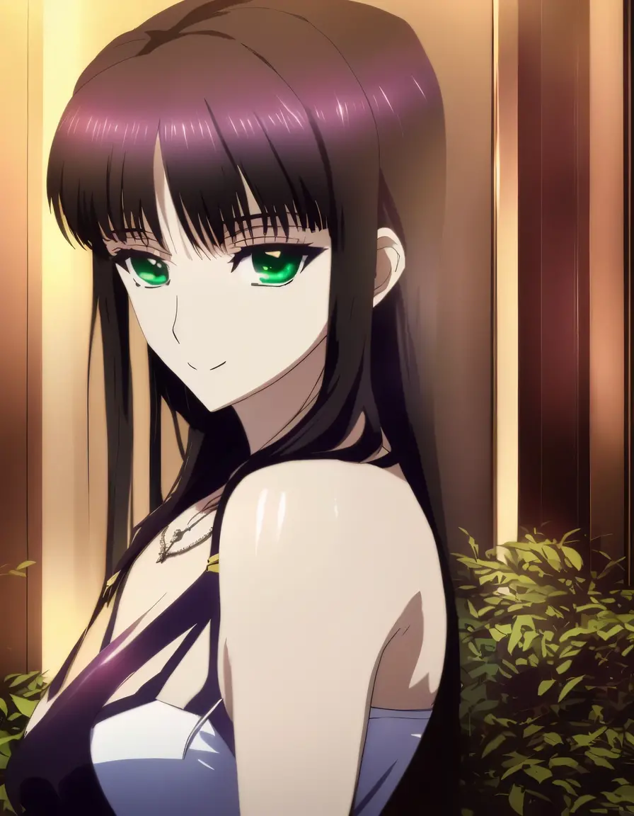 Connect UHD and 8K, 長い赤紫髪と緑の目をしたanime girl,anime moe art style, 若いanime girlの接写, Smooth anime CG art,beautiful anime high school girl, anime moe art style, surreal high school girl, Seductive anime girl, anime girl, 魅力的なanime girl, surreal high school girl, anime girl,8K UHD, High resolution,Very detailed CG, high quality shadows, Detail beautiful delicate face, ディテール美しいdelicate eyes,BREAK is(Highly detailed 8K wallpaper),(Highly detailed CG 8K wallpaper),Makima (chainsaw man),Sukasaha (Fate/grand order),Shimohira Reihua ,high resolution,Very delicate and beautiful CG illustration,highest quality,realistic skin feel,realistic fabric,realistic texture,(((muste piece))), (((best quality))),8K,At 32K,masterpiece,beautiful attractive anime woman,Super fine,Super detailed細,High resolution,surreal high school girl,master piece, best quality, high quality, High freshness, high quality texture, high quality shadow, high detail,fine details,1 girl,high school student,solo,Soio,Only one person,Alone,There is only one person,Adult-like atmosphere,beautiful long legs,beautiful breasts,beautiful thighs,toned legs,Beautiful leg lines,thin waist,mature body girl,reddish purple hair,reddish purple hair,purple hair,cassis colored hair,silky smooth hair,colorful hair,straight hair,shy smile,A happy smiling face,lively look,cute smile,cool beauty,Beautiful woman,handsome face, beautiful realism,temptation expression,bewitching face,calm expression,beautiful hair,smile,Colorful eyes,green eyes,jade eyes,beautiful eyes,bright eyes,delicate eyes,eyes like jewels,Jade Eyes,bulging eyes,(((green eyes:1.5))),captivating face,8 head body,height:171cm,彼女は首にnecklace身に着けています,necklace,bead necklace,magatama accessories,smile,captivating face,{{prettify, (best quality:1.5), (muste piece:1.5), extremely delicate and beautiful, elaborate details, finely detailed pussy, Extremely detailed, Beautifully detailed, Super detailed, (hyper details:1.5), High resolutionであり, Clear line drawing, (ufotable style:1.1), (ufotable screen cap:1.1), anime coloring, anime screen cap,perfect body, perfect hands, Perfect feet, (Two arms:1.2), (Two legs:1.2), (five fingers each:1.2), (perfect joint:1.2), perfect joint movement, beautiful detailed eyes, (detailed eyes:1.5), finely detailed eyes, perfect anatomy, full dissection, Perfect composition, Correct limbs, balance and coordination in all things, casual dress, casual clothing, Black long sleeve turtleneck, red casual dress, black secret room}}, indoors of, 