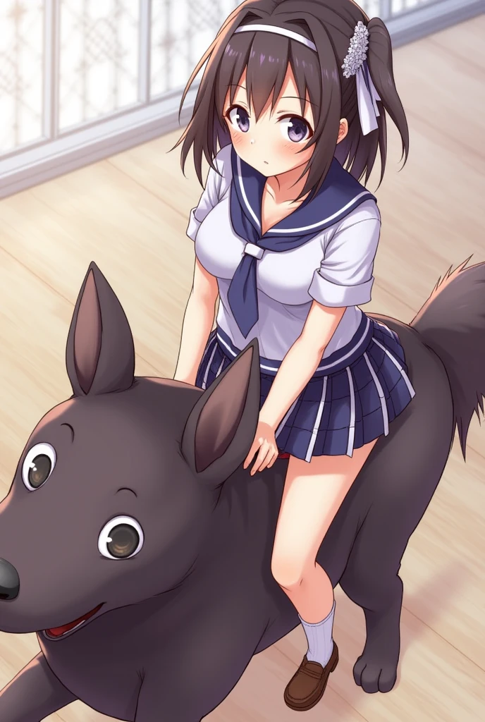 Super best quality、Ultra-high resolution、Beautiful details、Ultra HD quality、1 girl、13 year old 、Baby Face、Completely naked、pubic hair、Small breasts、clitoris、Chestnut-colored long hair、bestiality、Doggy style sex、Being by a dog、Animal Sex、having sex with a dog、Dog penis in pussy、Panting expression、Moist with tears、A large amount of love juice is dripping from the pussy、Beautiful pink nipples、