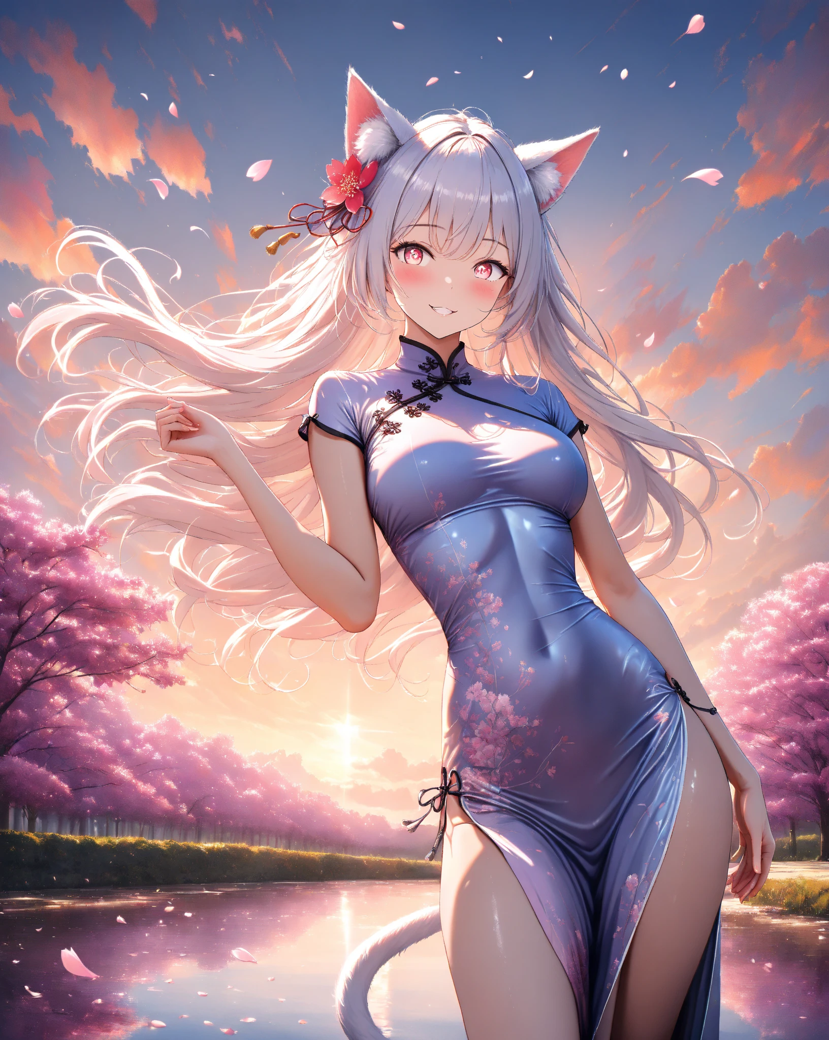 Cinematic lighting,super detailed skin、Beautiful detailed eyes、Best Quality,Perfect Anatomy,(Alternative、dim colors, Soothing tones:1.3),(Detailed beautiful facial features:1.3)Girl in sailor suit、 (Girl Playing Guitar、Highly detailed hands:1.6)The grounds overlooking the Kiyomizu-dera waterfall in autumn、Highly detailed feet、Autumn foliage season、🍁(deep in the night、moon shining、beautiful night:1.5)White fox、fullllbody