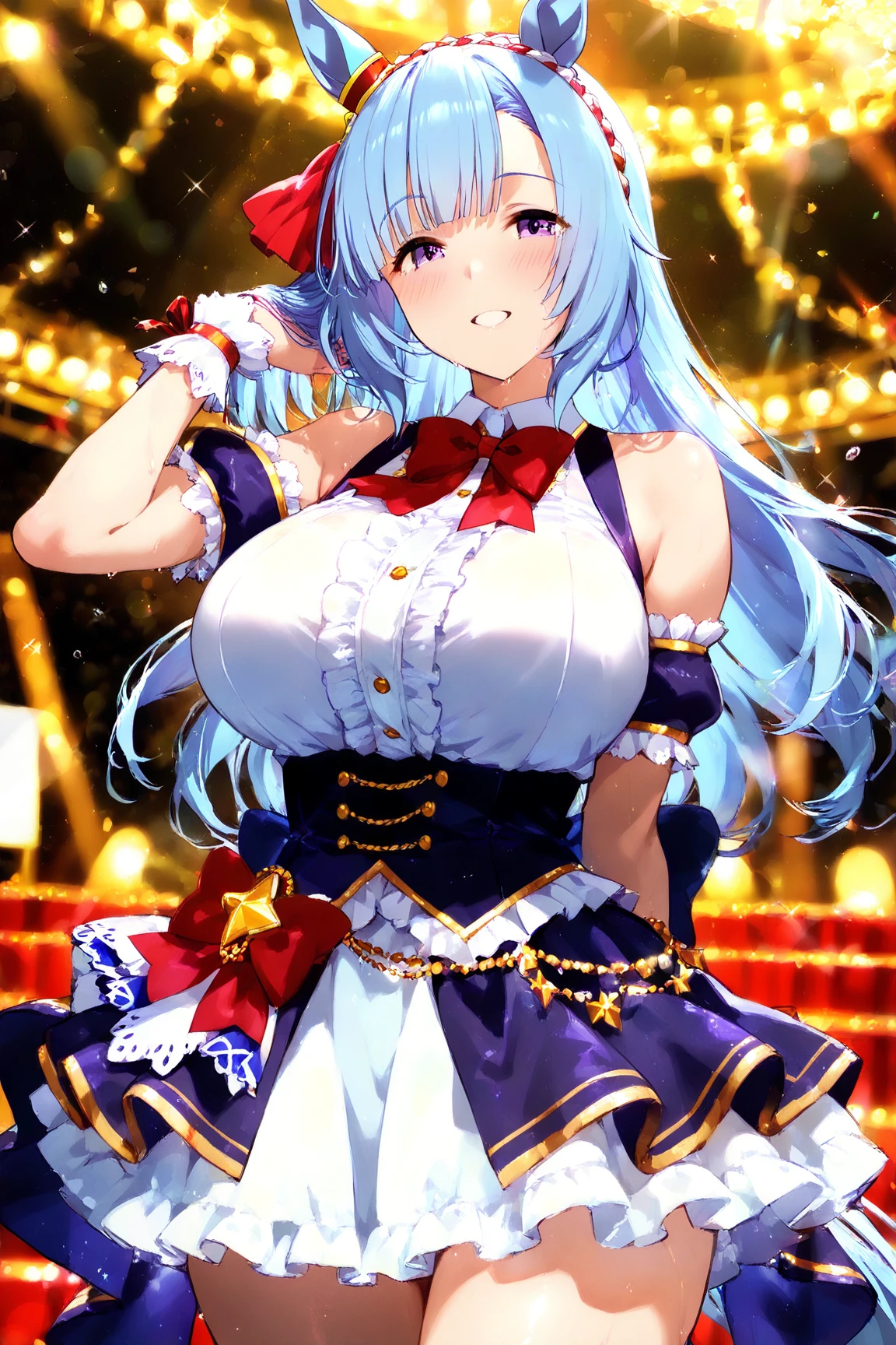 gran calidad ++ Extremely detailed high resolusionolution, very aesthetic, ojos expresivos, (((Cara perfecta))), (((face symmetrical))), ((good anatomy)), (((manos perfectas))), (((8k))), UHD, Fondo de pantalla HD, (((alta calidra detallada, (((1girl))), solamente, Obra maestra, La mejor calidad, high resolusion, Altamente detallado, (illustration), hermosos ojos detallados, (((miku izayoi))), (((mature female))), labios brillantes, maquillaje, They are smiling, guantes largos de raso blancos hasta el codo, Disparo de vaquero, (santa), Santa Claus red dress, sombrero de Santa, Vestido sin tirantes, cuerpo completo, Guantes blancos de codo, (((usando un atuendo de Santa Claus con+sosteniendo una bolsa de regalo))), Dedos detallados, Dedos precisos, Manos no antinaturales, strange eye, ojos rojos, escote, colas gemelas de pelo negro,