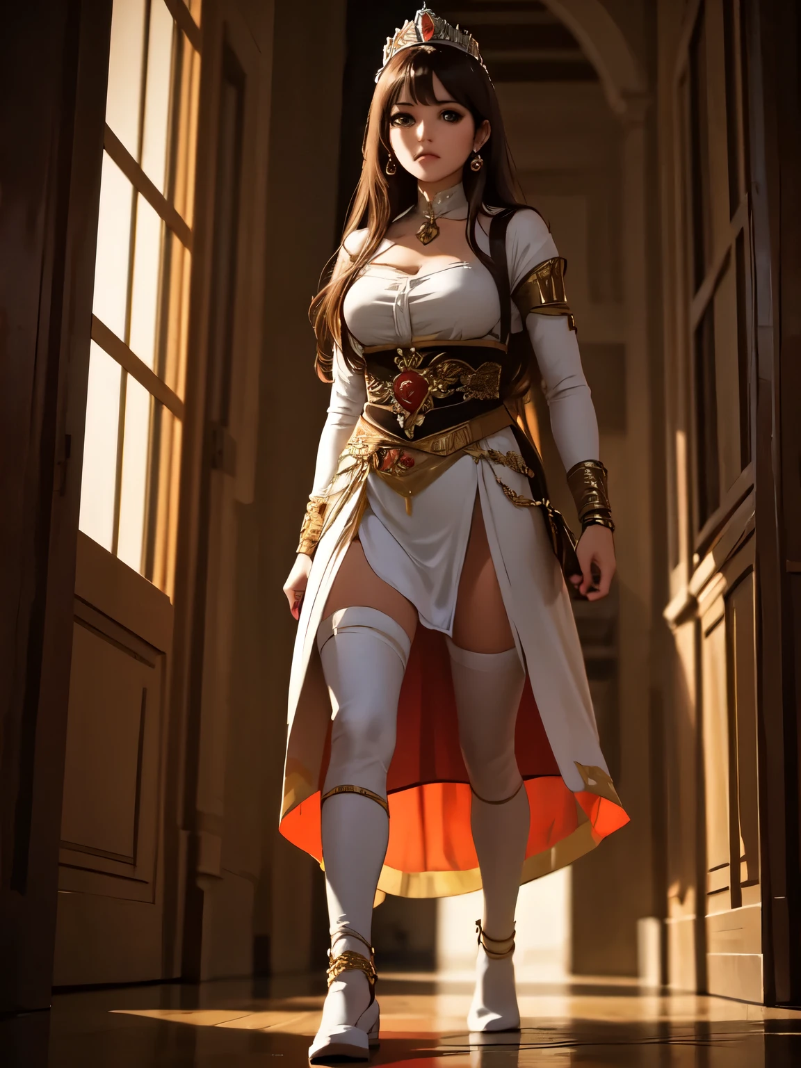 princess walks towards her throne